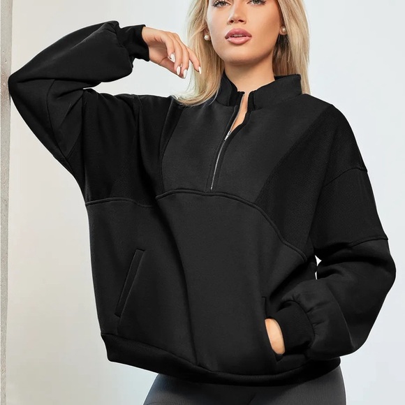Lounge Half Zip Dropped Shoulder Sweatshirt